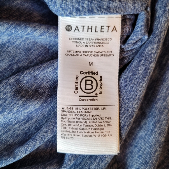 Athleta Uptempo Hooded Pullover – Blue Size Medium - Picture 6 of 6